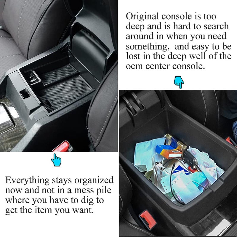 Vesul Center Console Armrest Storage Box Compatible with Honda Accord Sedan 2013 2014 2015 2016 2017 ABS Tray Insert Organizer Glove Pallet Black - Image 4